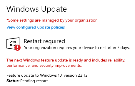 An example popup for Windows updates